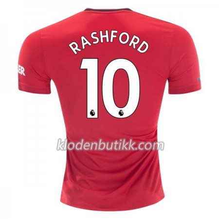 Manchester United Marcus Rashford 10 Hjemme Fotballdrakt 2019-2020 Kortermet